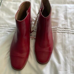 Red ankle boots